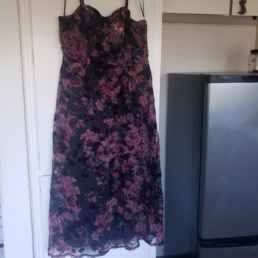 Blue Rain Velvet covered Dress with bustier top Size Large